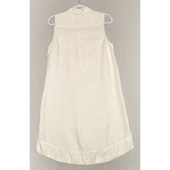 AJ Andrea Jovine Shirt Dress 10 Cream Linen Blend - Picture 4 of 5